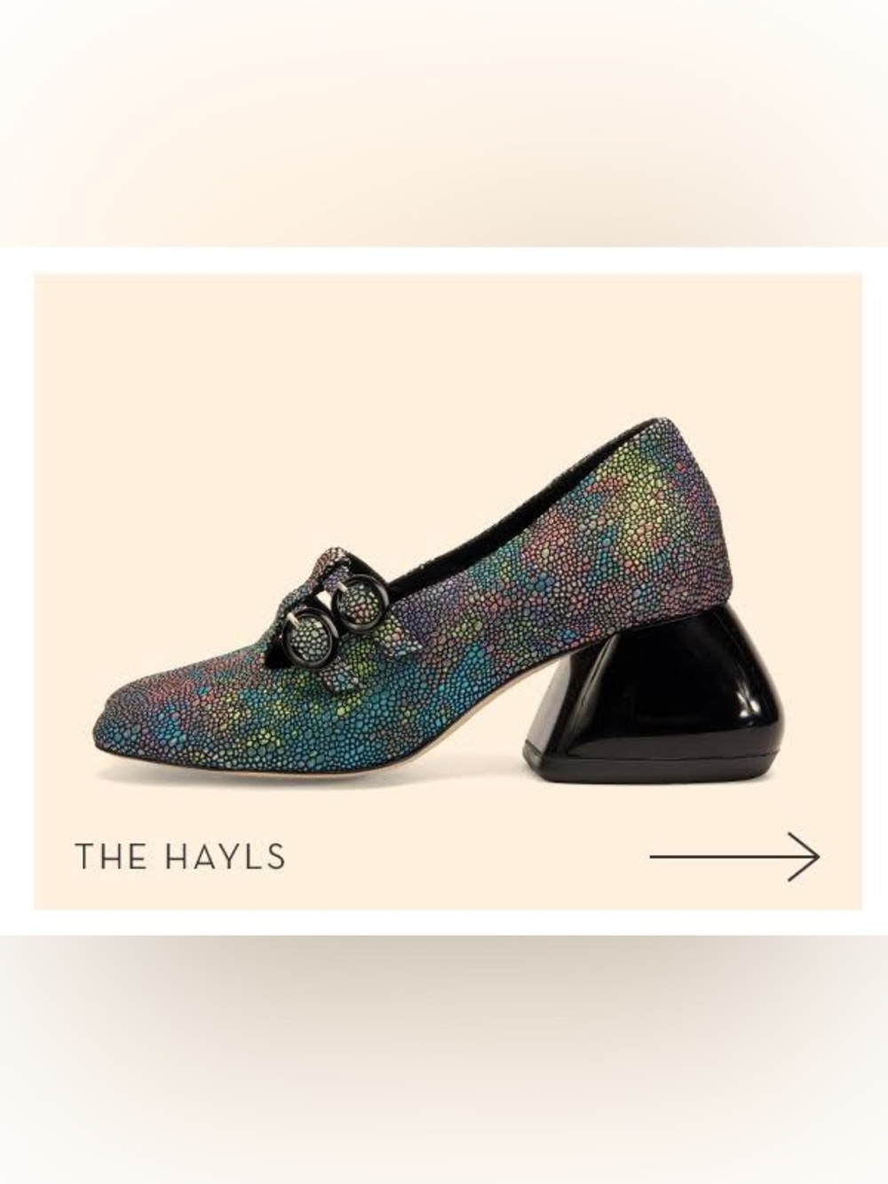 John Fluevog Prowess Hayls Multicolor Leather T-Strap Heels 6.5